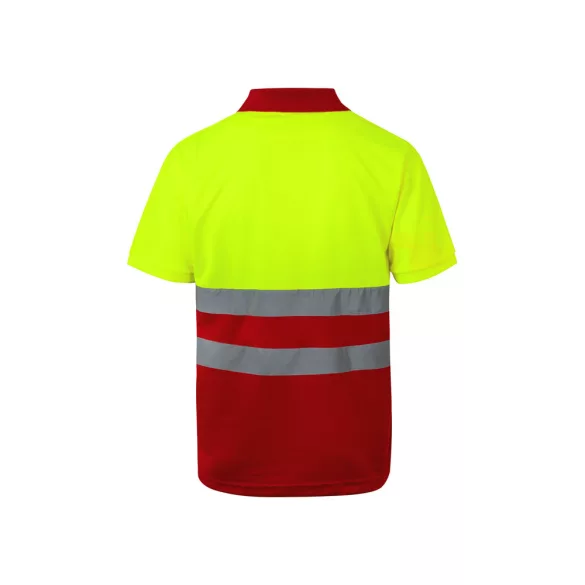 36065-205 - Tricou polo bicolor bird-eye (160g/m2) cu maneci scurte, din poliester (100%) - CUPID LARGE - Velilla