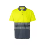 36065-207 - Tricou polo bicolor bird-eye (160g/m2) cu maneci scurte, din poliester (100%) - CUPID LARGE - Velilla