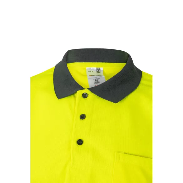 36065-207 - Tricou polo bicolor bird-eye (160g/m2) cu maneci scurte, din poliester (100%) - CUPID LARGE - Velilla