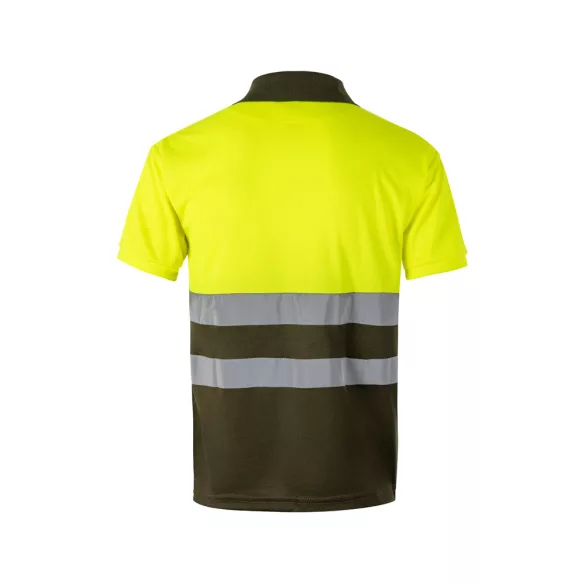 36065-219 - Tricou polo bicolor bird-eye (160g/m2) cu maneci scurte, din poliester (100%) - CUPID LARGE - Velilla