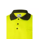 36065-219 - Tricou polo bicolor bird-eye (160g/m2) cu maneci scurte, din poliester (100%) - CUPID LARGE - Velilla
