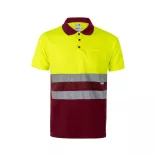 36065-225 - Tricou polo bicolor bird-eye (160g/m2) cu maneci scurte, din poliester (100%) - CUPID LARGE - Velilla