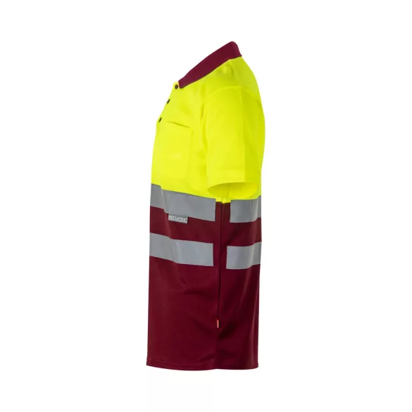 36065-225 - Tricou polo bicolor bird-eye (160g/m2) cu maneci scurte, din poliester (100%) - CUPID LARGE - Velilla