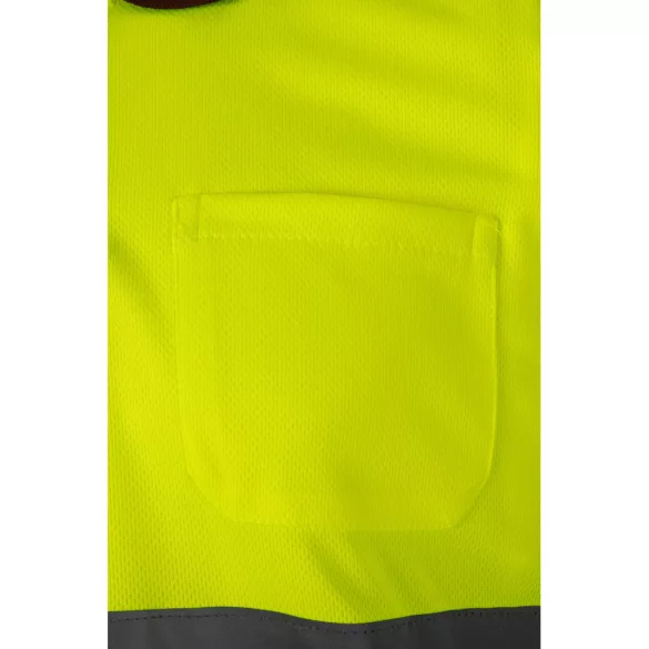 36065-225 - Tricou polo bicolor bird-eye (160g/m2) cu maneci scurte, din poliester (100%) - CUPID LARGE - Velilla
