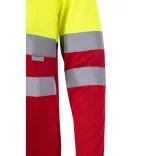 36067-205 - Tricou polo bicolor cu ochi de pasare (160g/m2) cu maneci lungi, din poliester (100%) - VULCAN - Velilla