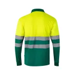 36067-209 - Tricou polo bicolor cu ochi de pasare (160g/m2) cu maneci lungi, din poliester (100%) - VULCAN - Velilla
