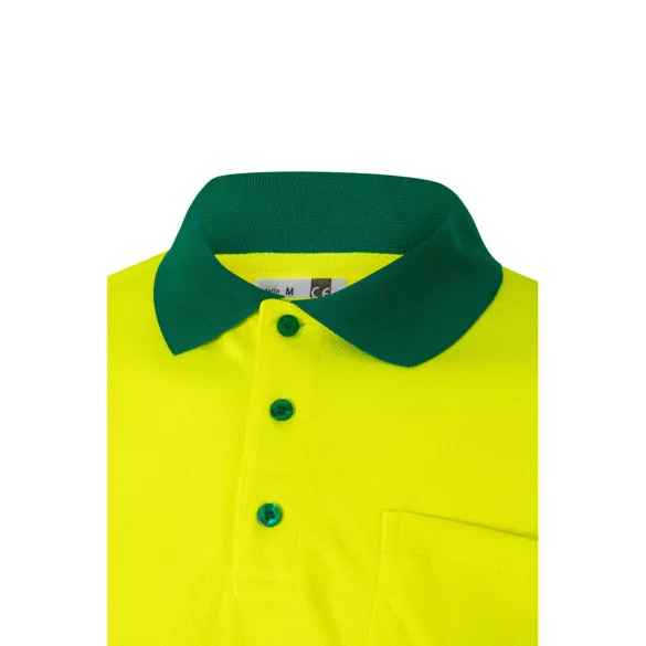 36067-209 - Tricou polo bicolor cu ochi de pasare (160g/m2) cu maneci lungi, din poliester (100%) - VULCAN - Velilla