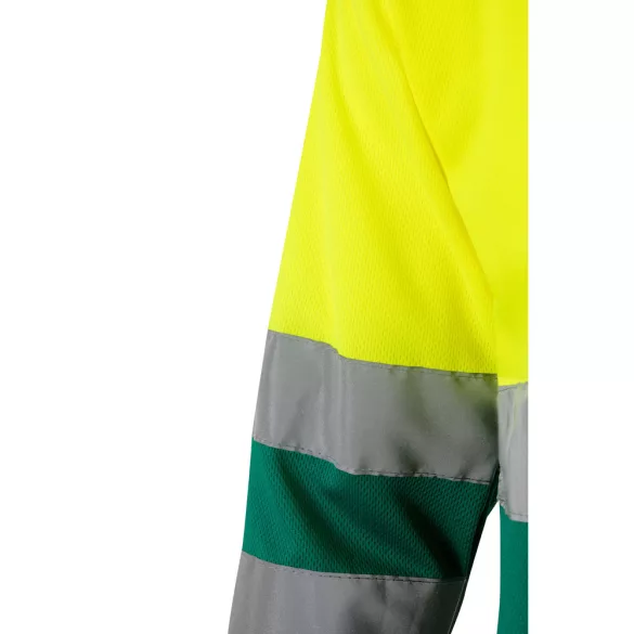 36067-209 - Tricou polo bicolor cu ochi de pasare (160g/m2) cu maneci lungi, din poliester (100%) - VULCAN - Velilla