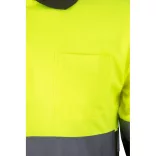 36067-219 - Tricou polo bicolor cu ochi de pasare (160g/m2) cu maneci lungi, din poliester (100%) - VULCAN - Velilla
