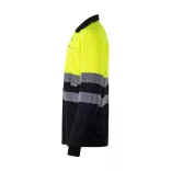 36069-203 - Tricou polo bicolor in forma de ochi de pasare (160g/m2) cu maneci lungi, din poliester (100%) - VULCAN LARGE - Velilla