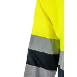 36069-204 - Tricou polo bicolor in forma de ochi de pasare (160g/m2) cu maneci lungi, din poliester (100%) - VULCAN LARGE - Velilla