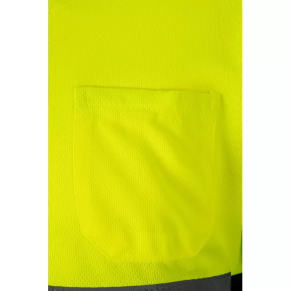 36069-204 - Tricou polo bicolor in forma de ochi de pasare (160g/m2) cu maneci lungi, din poliester (100%) - VULCAN LARGE - Velilla