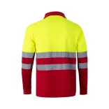 36069-205 - Tricou polo bicolor in forma de ochi de pasare (160g/m2) cu maneci lungi, din poliester (100%) - VULCAN LARGE - Velilla