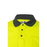 36069-207 - Tricou polo bicolor in forma de ochi de pasare (160g/m2) cu maneci lungi, din poliester (100%) - VULCAN LARGE - Velilla