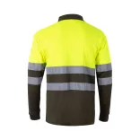 36069-219 - Tricou polo bicolor in forma de ochi de pasare (160g/m2) cu maneci lungi, din poliester (100%) - VULCAN LARGE - Velilla