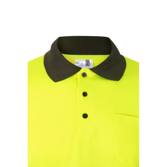 36069-219 - Tricou polo bicolor in forma de ochi de pasare (160g/m2) cu maneci lungi, din poliester (100%) - VULCAN LARGE - Velilla