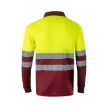 36069-225 - Tricou polo bicolor in forma de ochi de pasare (160g/m2) cu maneci lungi, din poliester (100%) - VULCAN LARGE - Velilla