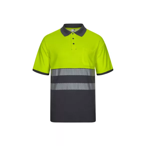 36100-207 - Tricou polo piqué bicolor (150g/m2) cu maneci scurte, din bumbac (55%) si poliester (45%) - ACHELOUS - Velilla