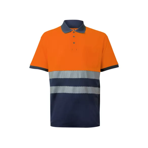 36100-214 - Tricou polo piqué bicolor (150g/m2) cu maneci scurte, din bumbac (55%) si poliester (45%) - ACHELOUS - Velilla
