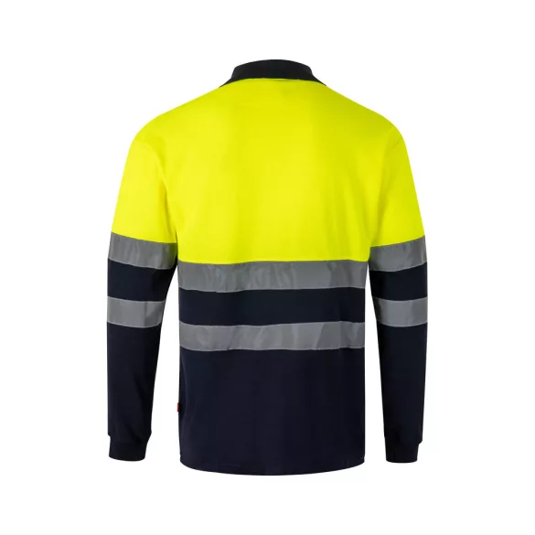 36139-204 - Tricou polo piqué bicolor (150g/m2) cu maneci lungi, din bumbac (55%) si poliester (45%) - PLUTO - Velilla