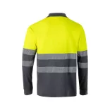 36139-207 - Tricou polo piqué bicolor (150g/m2) cu maneci lungi, din bumbac (55%) si poliester (45%) - PLUTO - Velilla