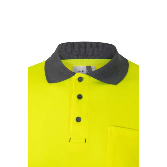 36139-207 - Tricou polo piqué bicolor (150g/m2) cu maneci lungi, din bumbac (55%) si poliester (45%) - PLUTO - Velilla