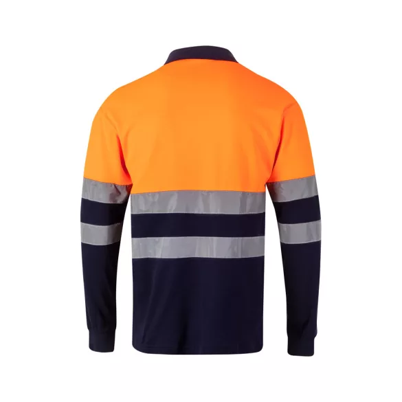 36139-214 - Tricou polo piqué bicolor (150g/m2) cu maneci lungi, din bumbac (55%) si poliester (45%) - PLUTO - Velilla
