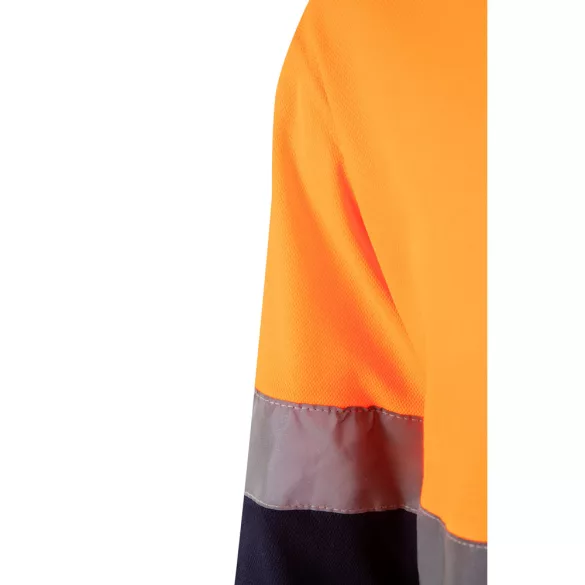 36140-214 - Tricou polo piqué in doua tonuri (150g/m2) cu maneci lungi, din bumbac (55%) si poliester (45%) - PLUTO LARGE - Velilla