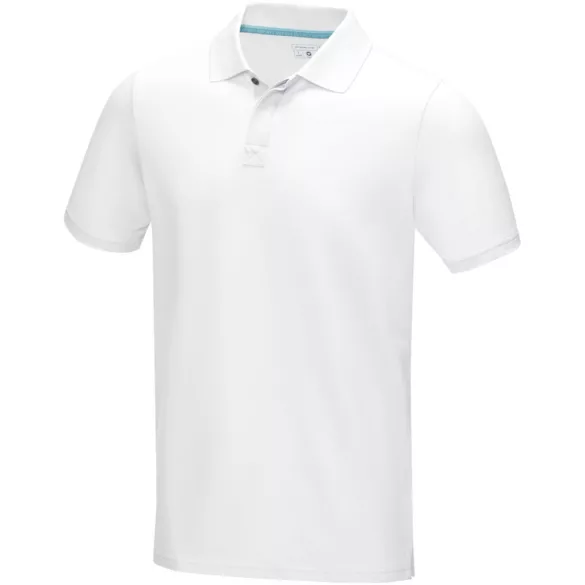 37508010 - Tricou polo pentru barbati - bumbac organic - cu maneca scurta - GRAPHITE - ALB