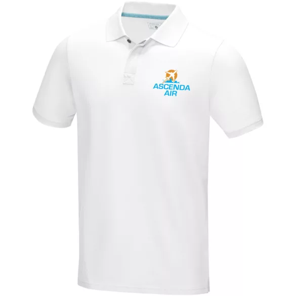 37508010 - Tricou polo pentru barbati - bumbac organic - cu maneca scurta - GRAPHITE - ALB