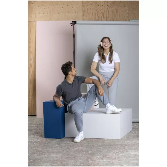 37508010 - Tricou polo pentru barbati - bumbac organic - cu maneca scurta - GRAPHITE - ALB