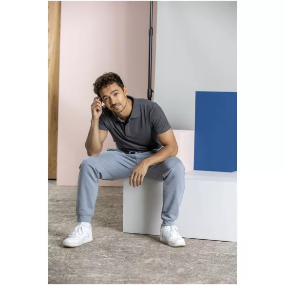 37508010 - Tricou polo pentru barbati - bumbac organic - cu maneca scurta - GRAPHITE - ALB