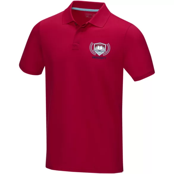 37508251 - Tricou polo pentru barbati - bumbac organic - cu maneca scurta - GRAPHITE - ROSU