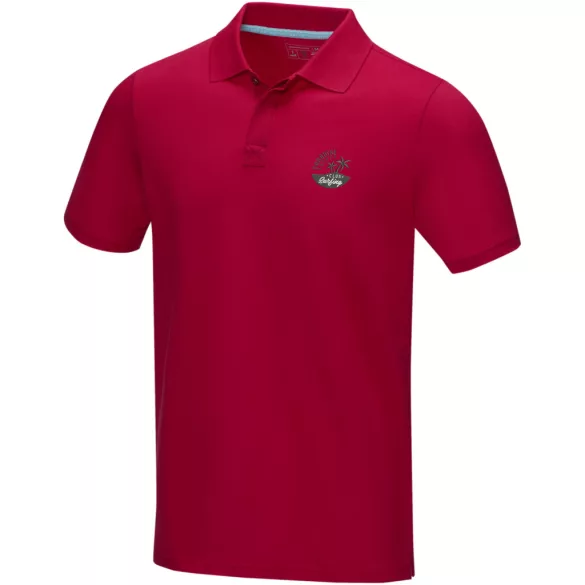 37508251 - Tricou polo pentru barbati - bumbac organic - cu maneca scurta - GRAPHITE - ROSU