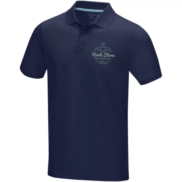 37508490 - Tricou polo pentru barbati - bumbac organic - cu maneca scurta - GRAPHITE - BLEUMARIN