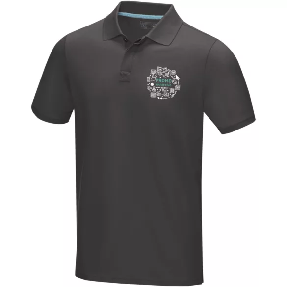 37508890 - Tricou polo pentru barbati - bumbac organic - cu maneca scurta - GRAPHITE - STORM GREY