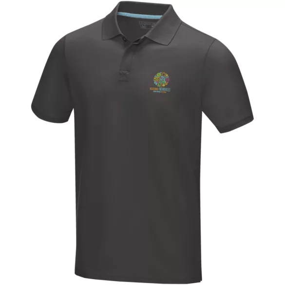 37508890 - Tricou polo pentru barbati - bumbac organic - cu maneca scurta - GRAPHITE - STORM GREY