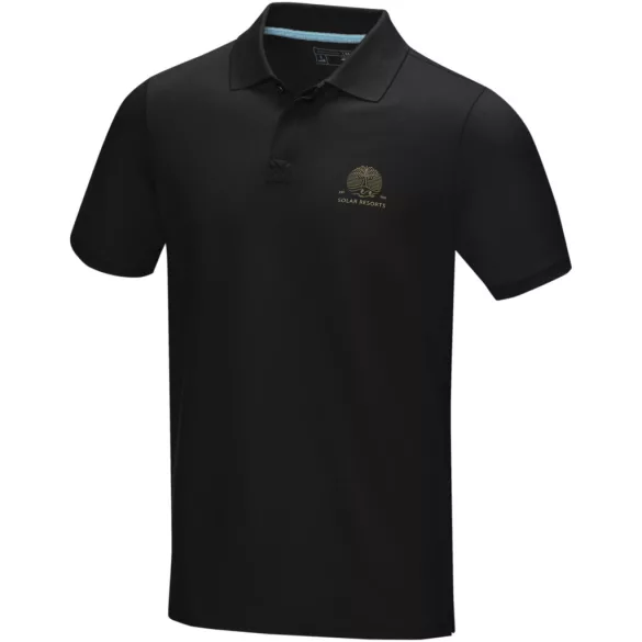 37508990 - Tricou polo pentru barbati - bumbac organic - cu maneca scurta - GRAPHITE - NEGRU
