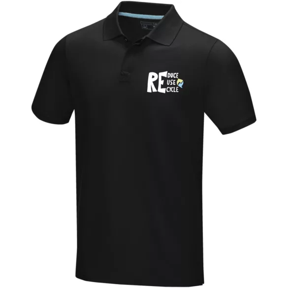 37508990 - Tricou polo pentru barbati - bumbac organic - cu maneca scurta - GRAPHITE - NEGRU