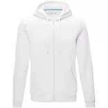 37510010 - Hanorac pentru barbati - bumbac organic reciclat - cu fermoar complet - RUBY - ALB