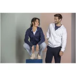 37510010 - Hanorac pentru barbati - bumbac organic reciclat - cu fermoar complet - RUBY - ALB