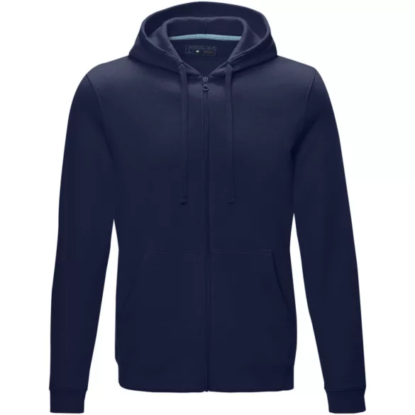 37510490 - Hanorac pentru barbati - bumbac organic reciclat - cu fermoar complet - RUBY - BLEUMARIN