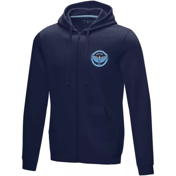 37510490 - Hanorac pentru barbati - bumbac organic reciclat - cu fermoar complet - RUBY - BLEUMARIN