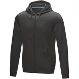 37510890 - Hanorac pentru barbati - bumbac organic reciclat - cu fermoar complet - RUBY  - STORM GREY