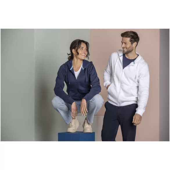 37510990 - Hanorac pentru barbati - bumbac organic reciclat - cu fermoar complet - RUBY - NEGRU