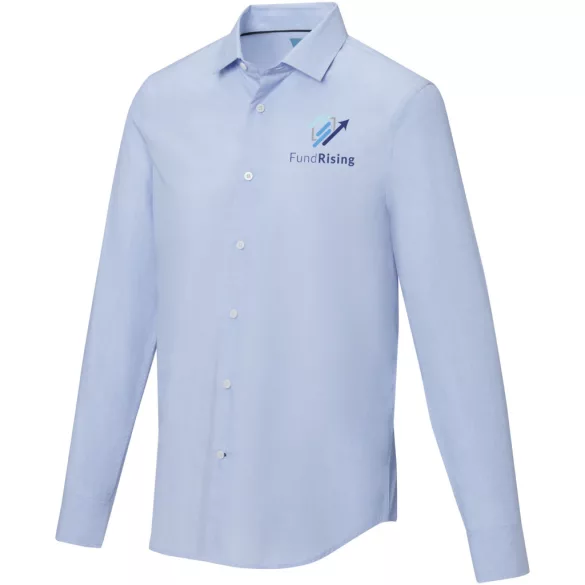 37524500 - Camasa pentru barbati - 100% bumbac organic - cu maneca lunga - CUPRITE  - ALBASTRU DESCHIS