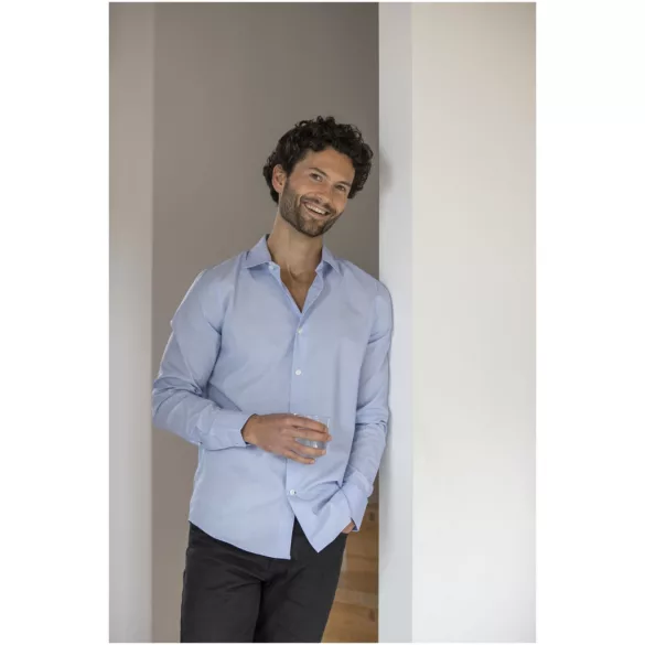 37524500 - Camasa pentru barbati - 100% bumbac organic - cu maneca lunga - CUPRITE  - ALBASTRU DESCHIS