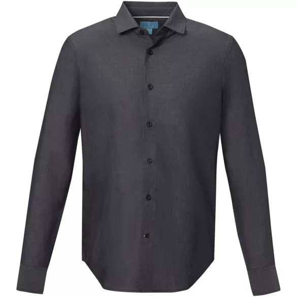 37524900 - Camasa pentru barbati - 100% bumbac organic - cu maneca lunga - CUPRITE - NEGRU