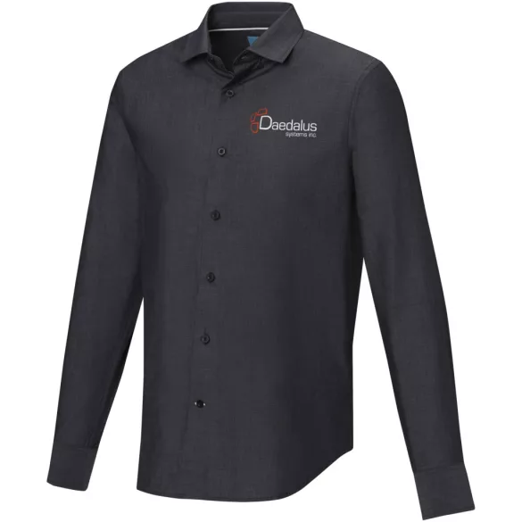 37524900 - Camasa pentru barbati - 100% bumbac organic - cu maneca lunga - CUPRITE - NEGRU
