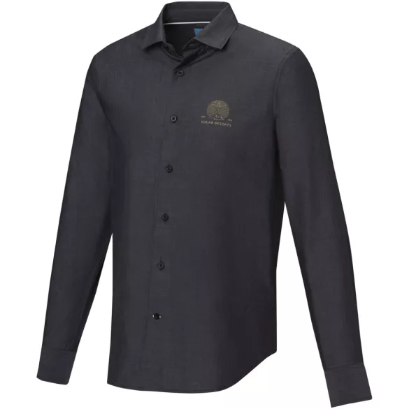 37524900 - Camasa pentru barbati - 100% bumbac organic - cu maneca lunga - CUPRITE - NEGRU